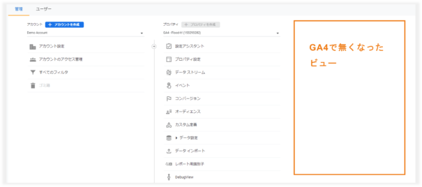 GA4で無くなったビュー